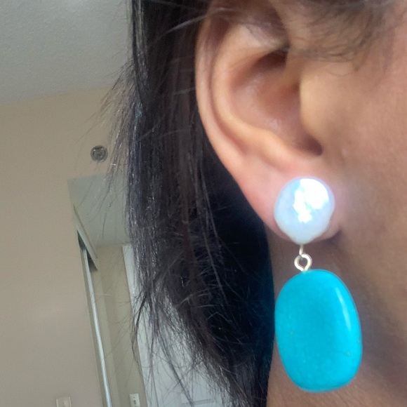 New Anthropologie Eloise Pearl Drop Earrings - Picture 3 of 5